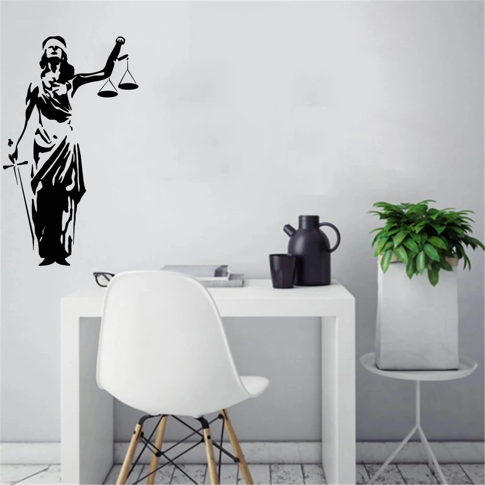 1 pc cool Law Office Lady Justice Themis Court Of Justice Wall Stickers Modern Fashion Wall Sticker Decal Creative Stickers