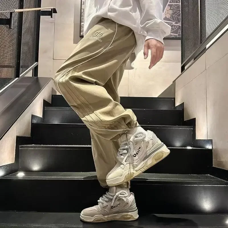 

Casual Male Trousers Cotton Men's Straight Cargo Pants Designer High Quality Cheap Korean Style Loose Street Long Fashion Baggy