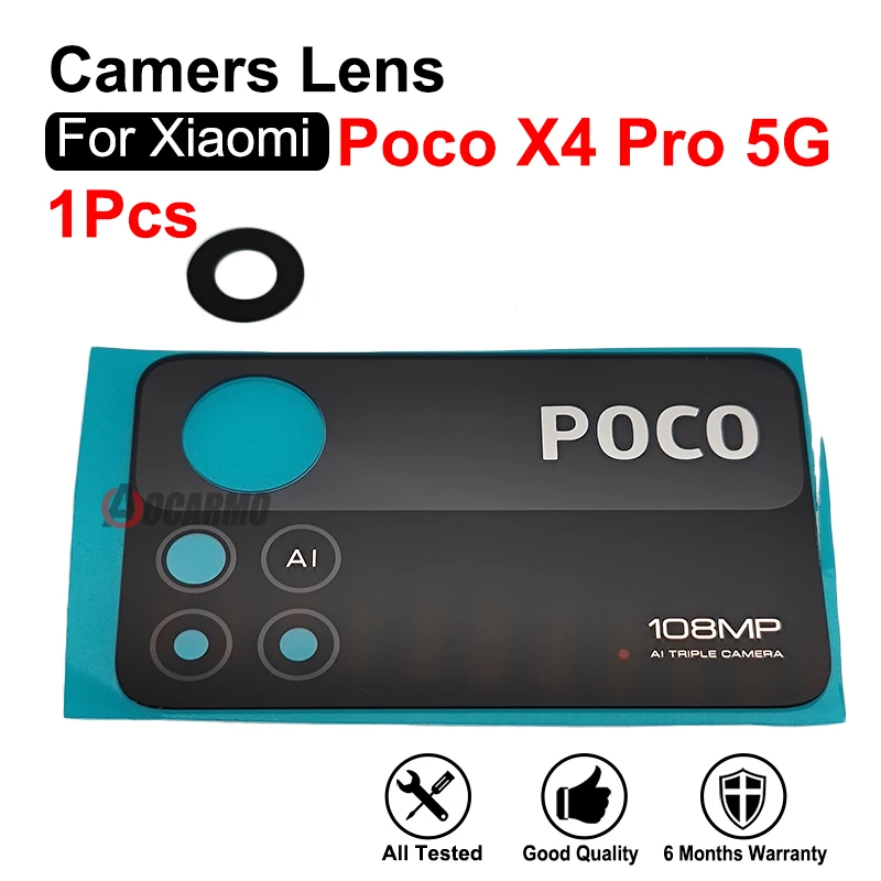 1Pcs For Xiaomi Mi Poco X4 Pro 5G Back Main Rear Camera Lens Replacement Parts