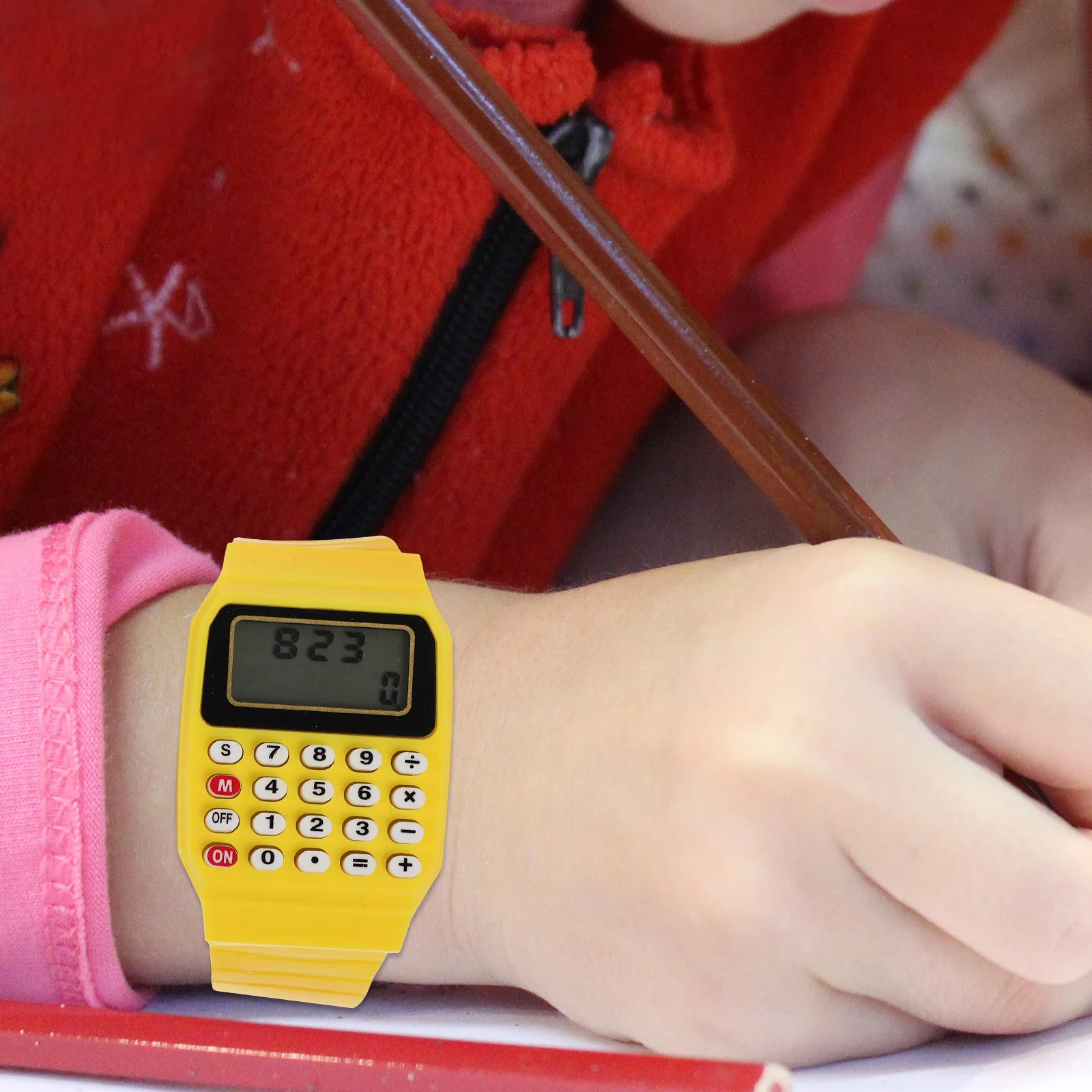 

2Pcs Kids Wrist Watch With Calculator Portable Design Easy To Wear Math Learning Gift Yellow