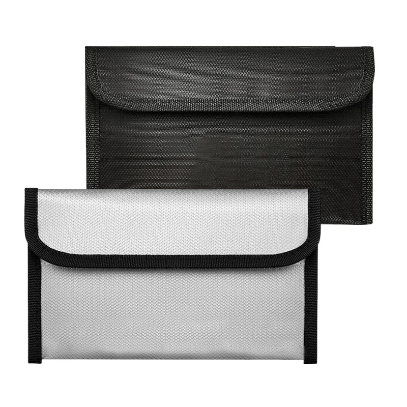 1 قطعة حقيبة مستندات مقاومة للحريق سستة إغلاق النقدية الآمنة تخزين كيس مقاوم للماء مع شريط لاصق لشهادات مفاتيح بطاقات المال