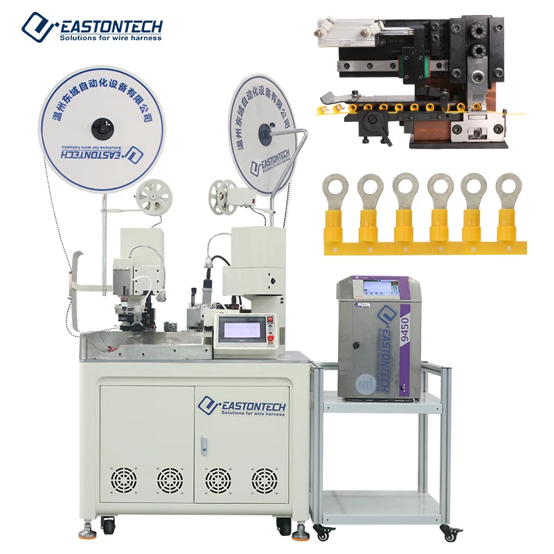 EASTONTECH EW-22D Double-Head Electronic Wire Cutting Stripping Terminal Twisting and Crimping Machine for AWG28-AWG14