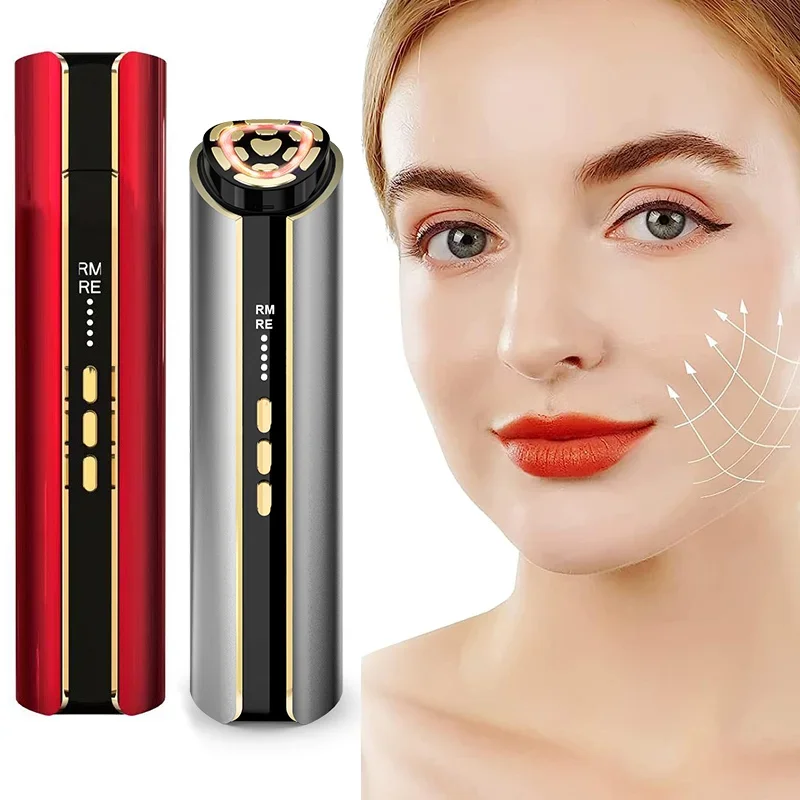 Face Beauty Instrument EMS Skin Tighten LED Red Blue Light Lifting Facial Multipolar Pulse Electroporation