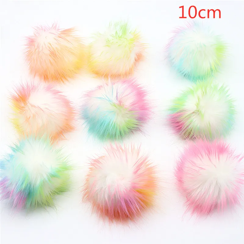 8CM 10CM Multicolor Plush Ball Fake Fox Hair DIY Clothing Shoe Hat Accessories Imitation Wool Ball Pendant Sewing Supplies 25pcs