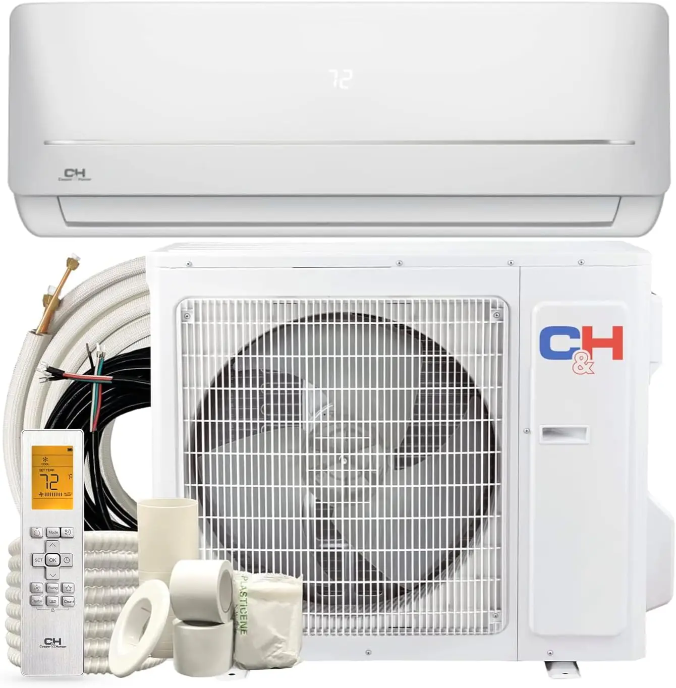 Cooper & Hunter MIA Series, Mini Split Air Conditioner and Heater, 9,000 BTU, 115V, 21.5 SEER2