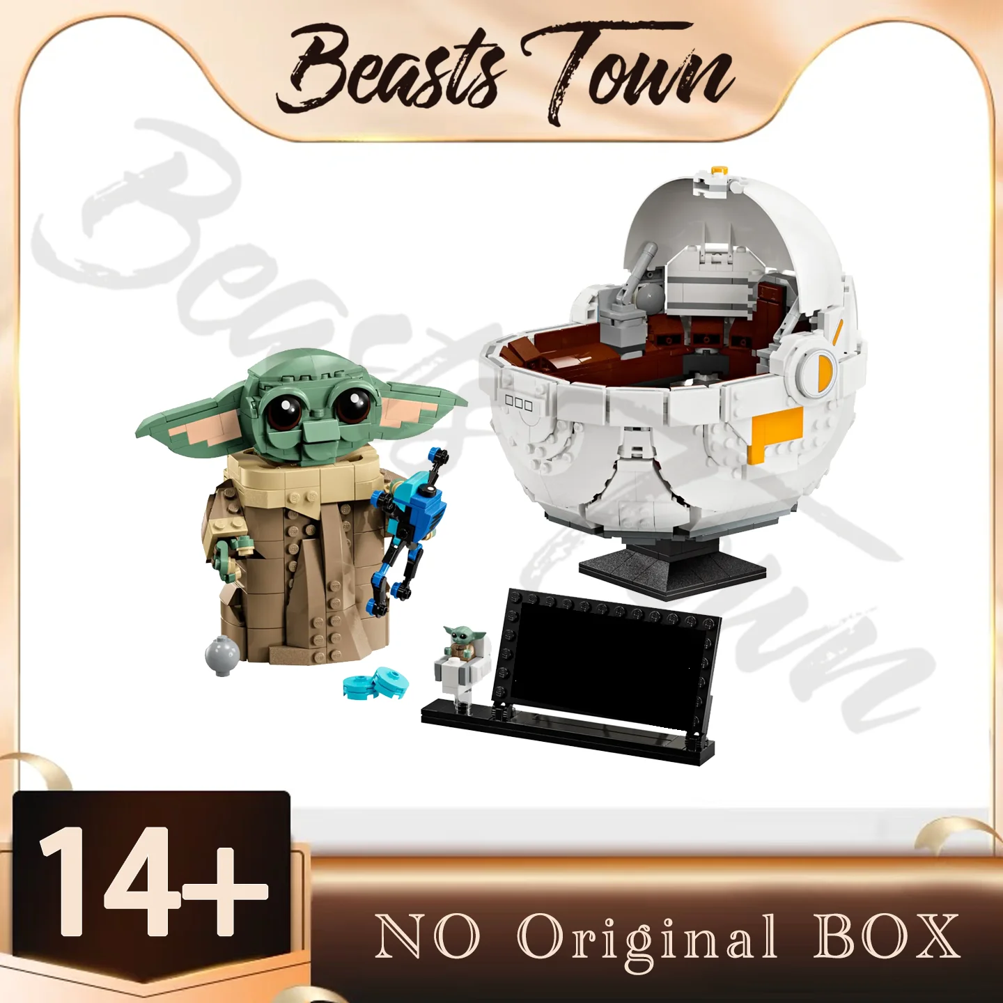 

Новинка 2025 года, серия мультфильмов Grogu с моделью коляски Hover, строительный блок, 1048 шт., древняя сборка, 75403, рождественский подарок для детей