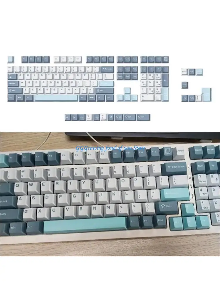 

H9EB PBT Double Shot Lotsed Keycaps для механических клавиатур 126Keys Macaron Keycap набор