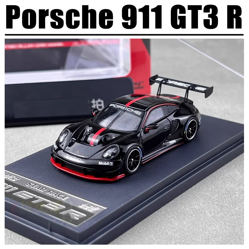 SR 1/64 Porsche 911 GT3 R Legering Auto's Speelgoed Motorvoertuig Diecast Metaal Model Cadeau voor kinderen