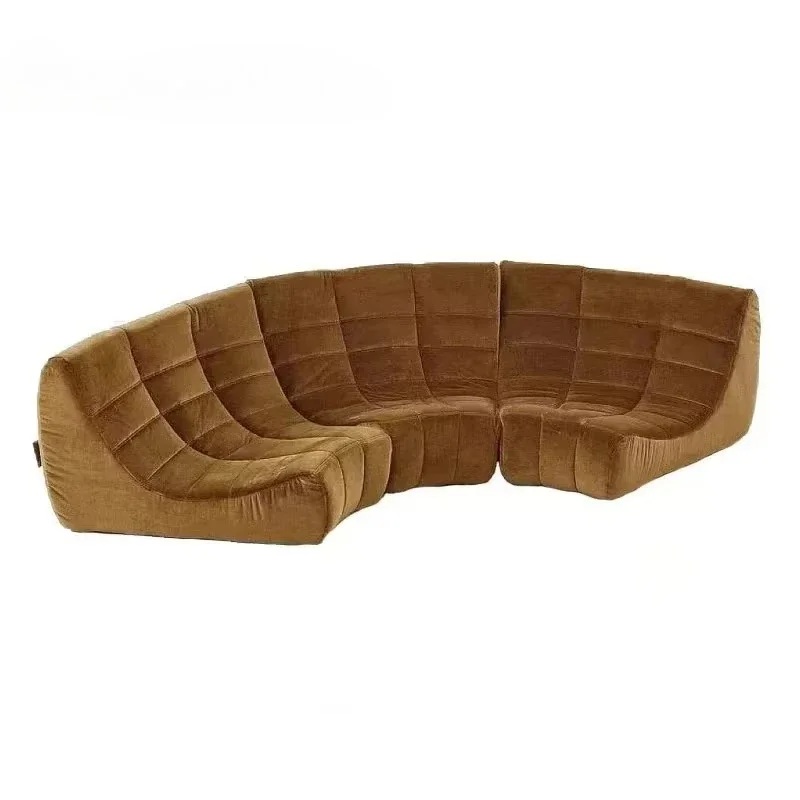 Fabric cashmere sofa simple corner curved set living room sponge sofa