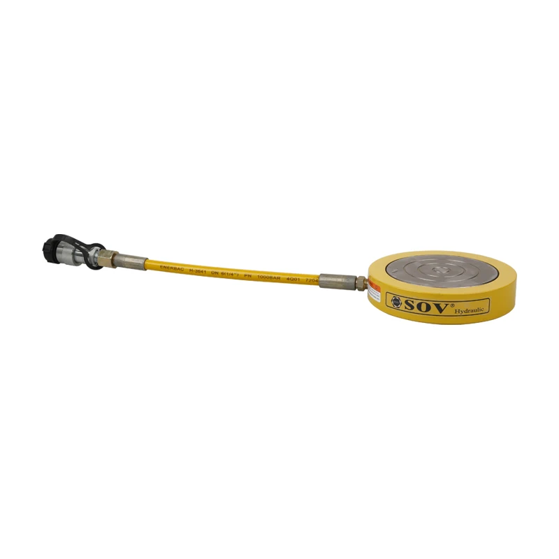 Ultra Thin Low Height 50MM Steel Hydraulic Lifting Cylinder Jack 700BAR Heavy Duty 150T Pushing 8-10 Years Usage