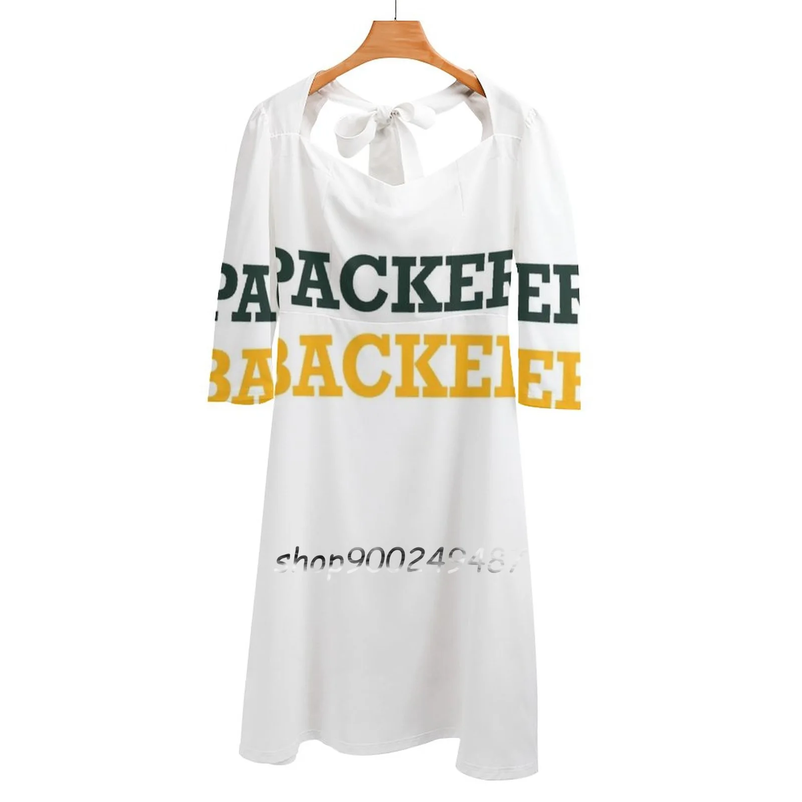 Packer Backer-vestido acampanado con nudo de corazón para mujer, vestido holgado de talla grande con diseño de moda, Green Bay, Aaron Rodgers