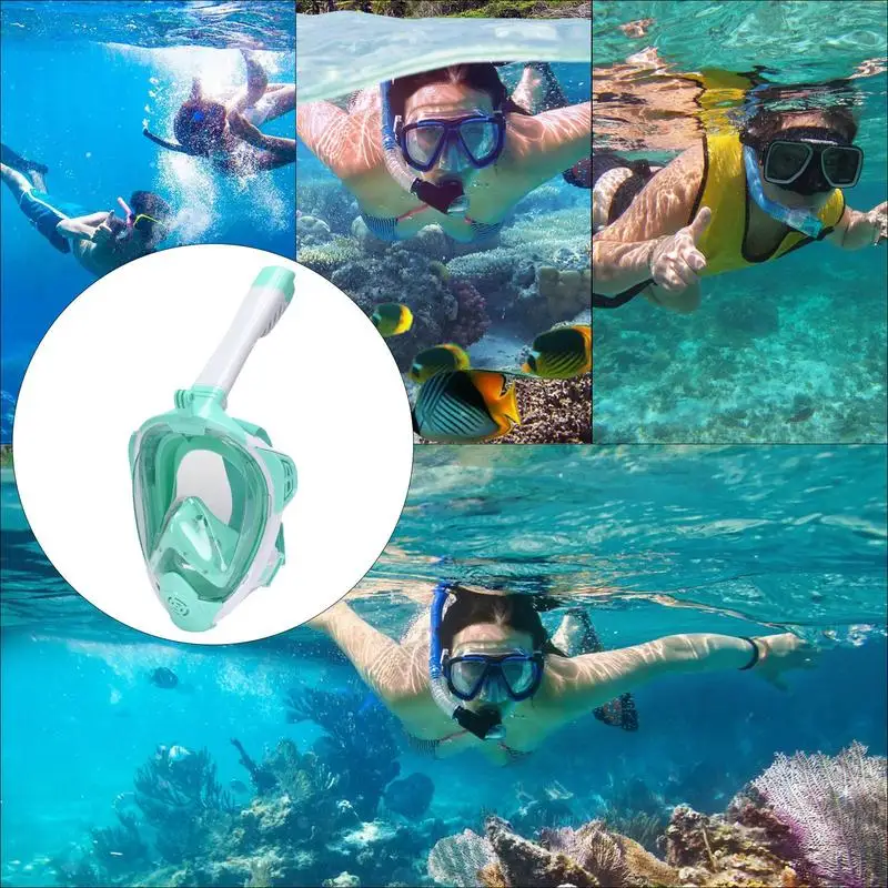 Snorkeling Diving Mask Underwater Scuba Anti-Leakage Full Face Snorkel Mask Anti Fog Goggles For Kids Adult Swimming Equipment