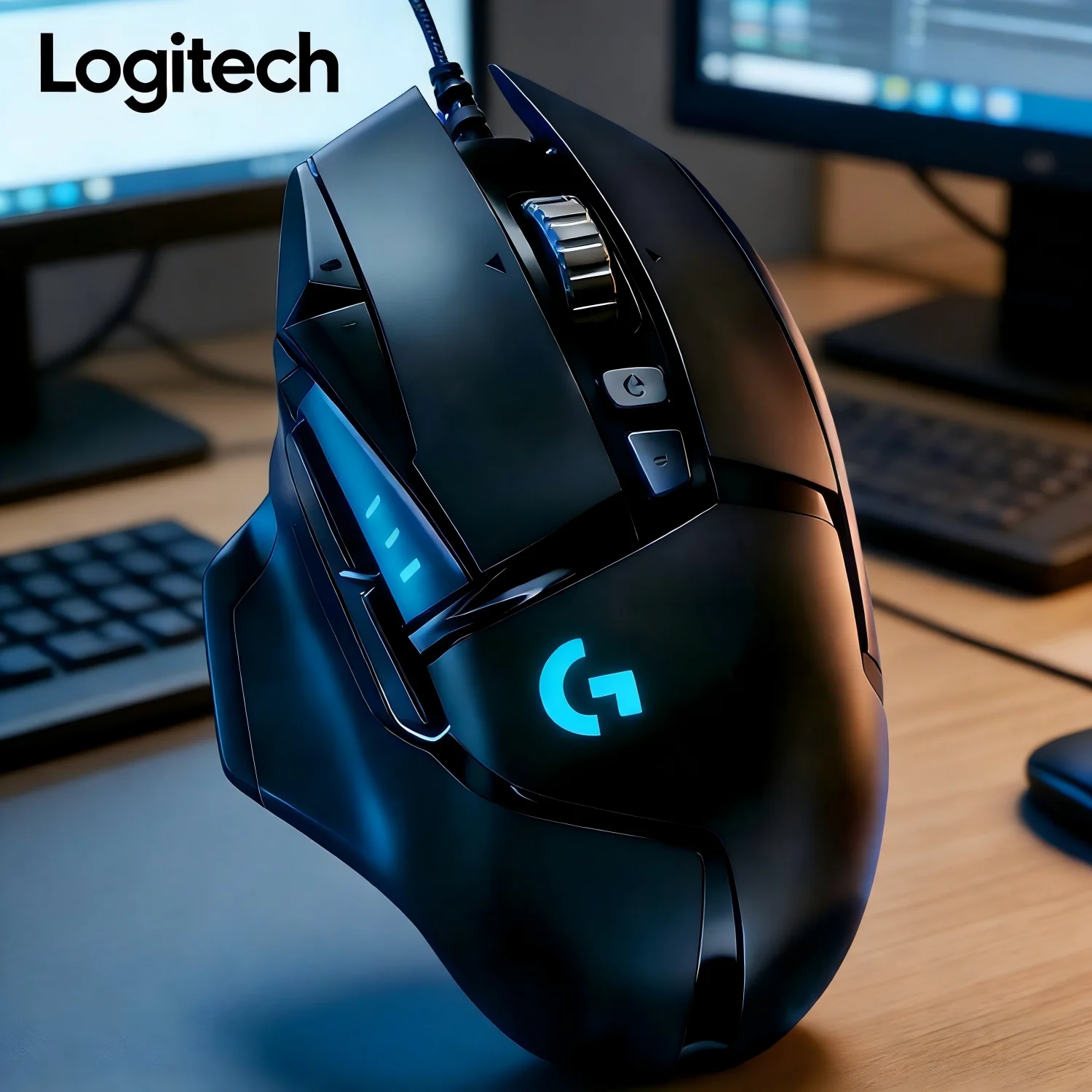 

Проводная мышь Logitech G502 HERO, черная, с высокоскоростным колесом прокрутки, двойным режимом работы, король игр в серии мышей Logitech.
