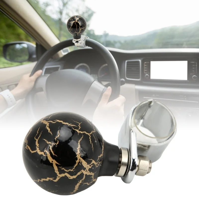 Steering Wheel Spinner Knob Power Turning Aid Ball Thunder Style For Cars Truck Tractor Boat