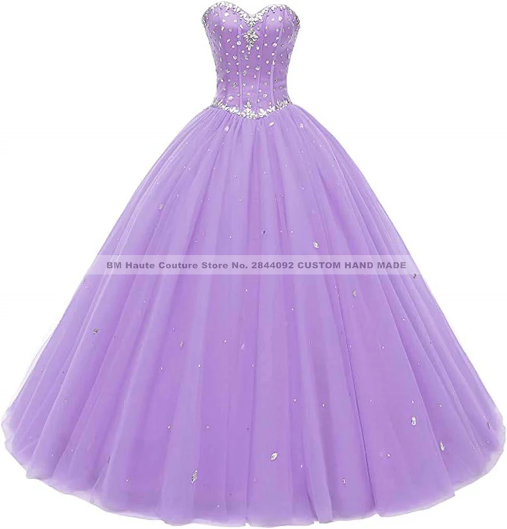 Gaun Pesta Dansa BM Gaun Quinceanera Tulle Gaun Ulang Tahun Gadis 16 "Manis Pesta Prom Buatan Tangan Vestido 15 Anos