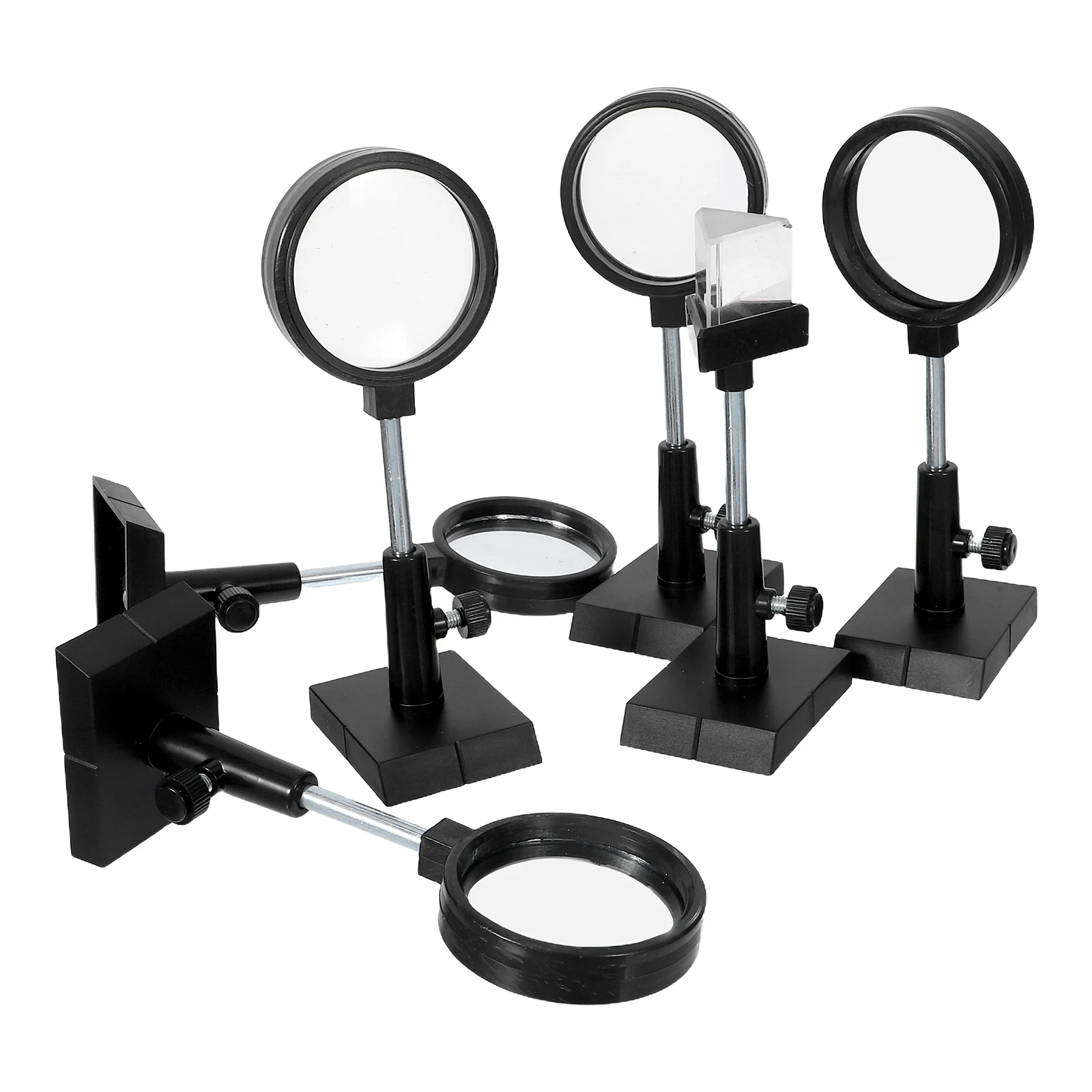 Optical Experiment Lens Classroom Science Glass for Education Concave with Rack Physics Equipment