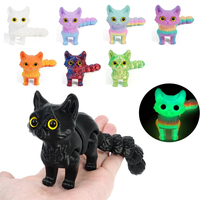 12/16cm 3D Printed Articulated Cute Cats Figurine Miniature Living Room Decor Car Desktop Home Decoration Accessories Kids Gifts