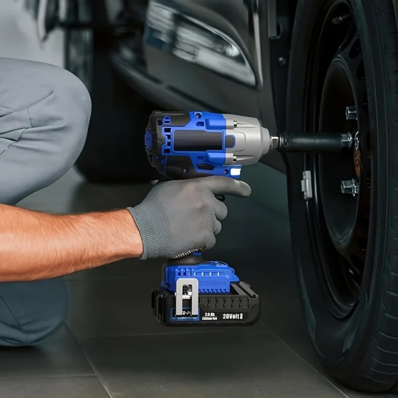 20V High-Torque Brushless Impact Wrench Kit - 370 Ft-lbs, 3,400 IPM, 1/2 Inch Cordless Electric Impact Gun with 6-Piece Drive