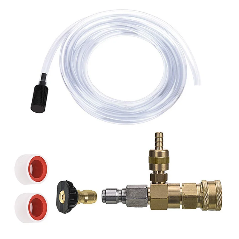 High Pressure Washer Accessories Kit 3/8 Quick Connector Adjustable Soap Foam Nozzle Chemical Nnjector kit