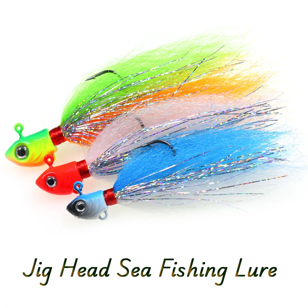 3PCS 3D Auge Angeln Jig Kopf Köder mit Flash Lametta Schnell Sinkende Bass/Forelle/Snook Salzwasser süßwasser Angeln Köder Tackle