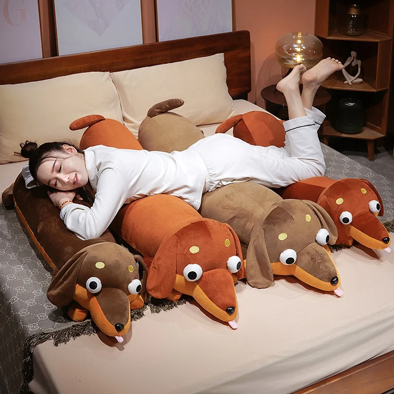 

New Long Sausage Dog Body Pillow Large Dachshund Stuffed Doll Toy Cute Dog Decorative Throw Pillow Sleeping Back Cushion Decor
