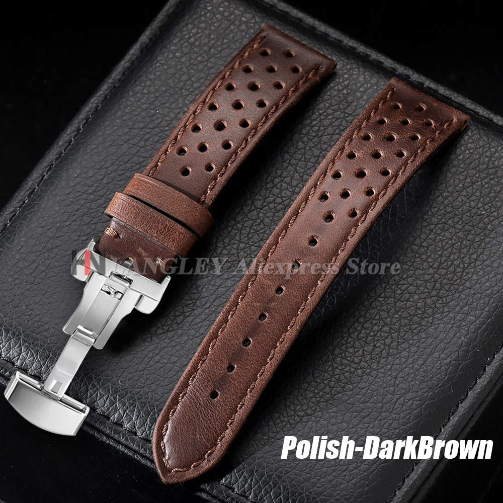 18mm 20mm 22mm Echtes Rindsleder Uhrenarmband für Herren und Damen mit Faltschließe, universelles atmungsaktives Armband-Zubehör
