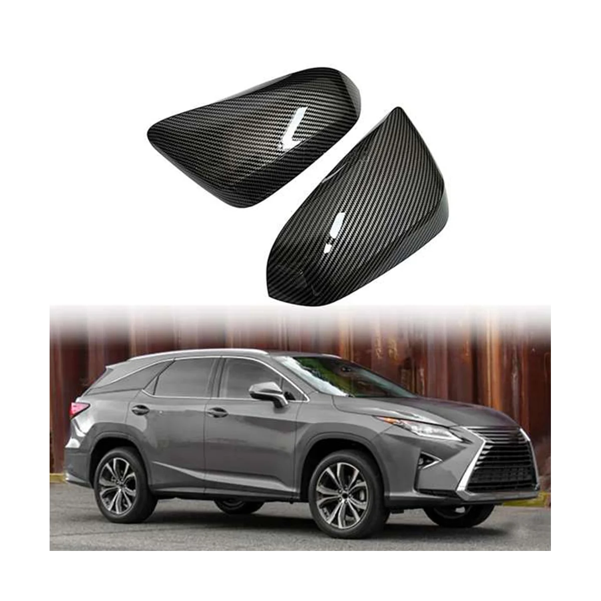 Carbon Fiber Side Rearview Mirror Cap Cover Rear View Mirror Covers Direct Replace for RX/NX