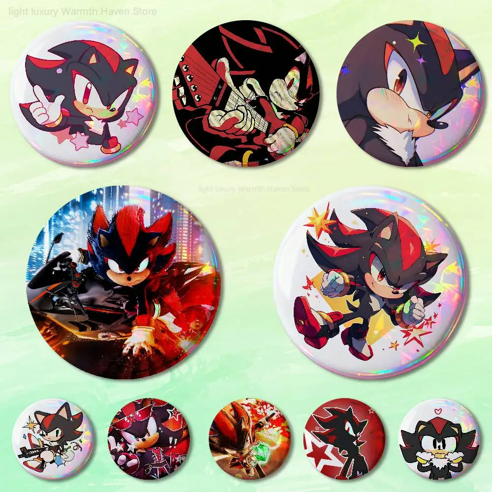

S-Shadow The H-Hedgehogs Game 58mm 44mm HD Print Brooch Badges Pretty Derby Round Display Brooches Lapel Pins