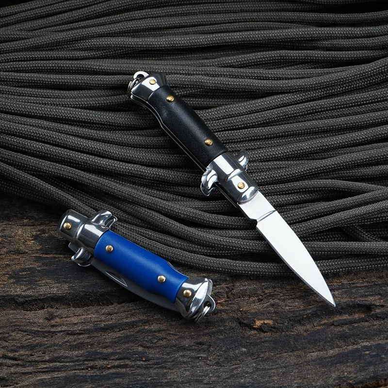 Dropship AKC 3CR13MOV Steel ABS Handle Keychain Fruit Cutter Folding Knife Pocket Outdoor Camping EDC Survival Tool