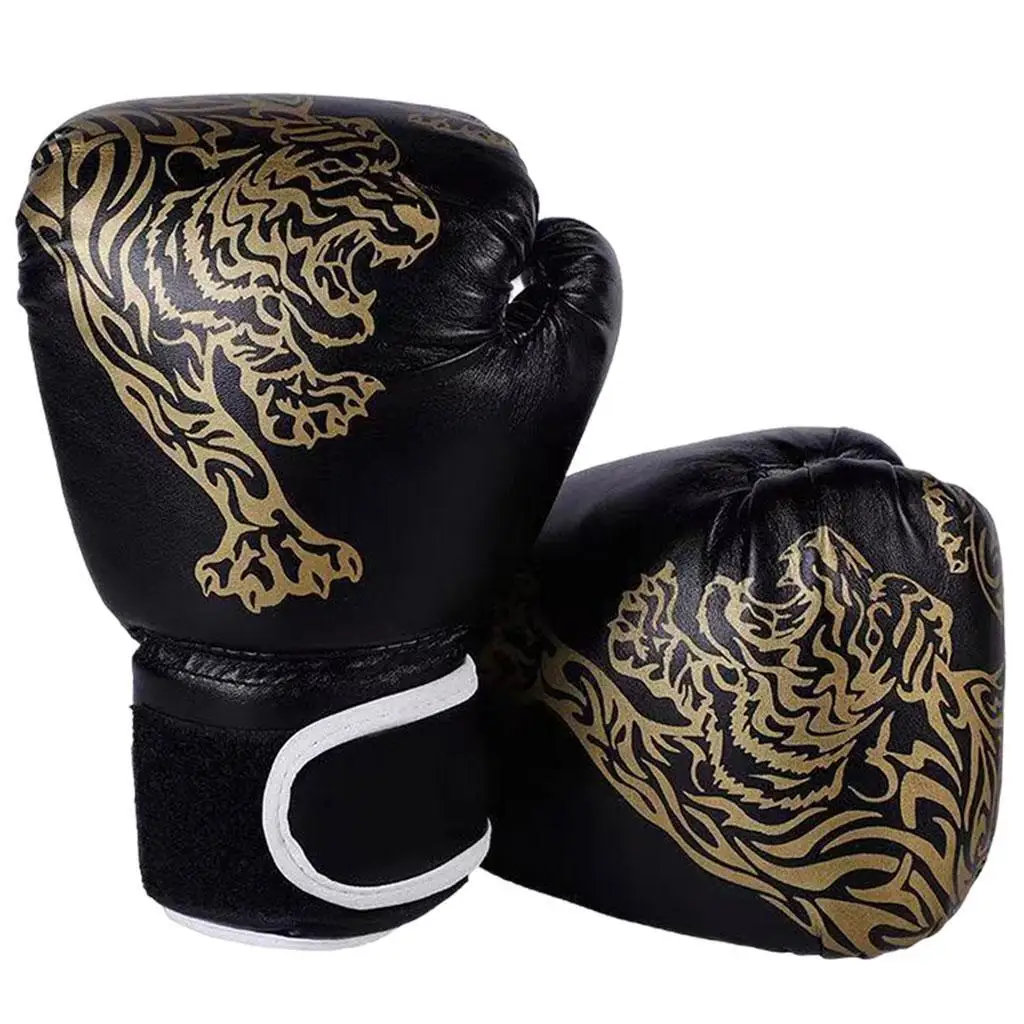 Premium Kids Grappling Boxing Gloves for Martial Sparring and Punching Bag Workouts 38x23cm black Tiger Map Child