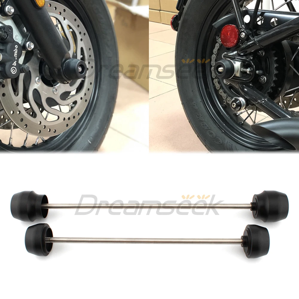 Front and Rear Wheel Axle Fork Sliders for Triumph Bonneville Bobber Speedmaster 2018 2019 2020 21 22 Motorcycle Black Protector