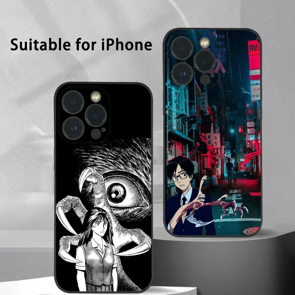 

Anime P-Parasyte Phone Case For iPhone 16 15 14 13 Pro Max Plus Mini Frosted Soft Shell Funda