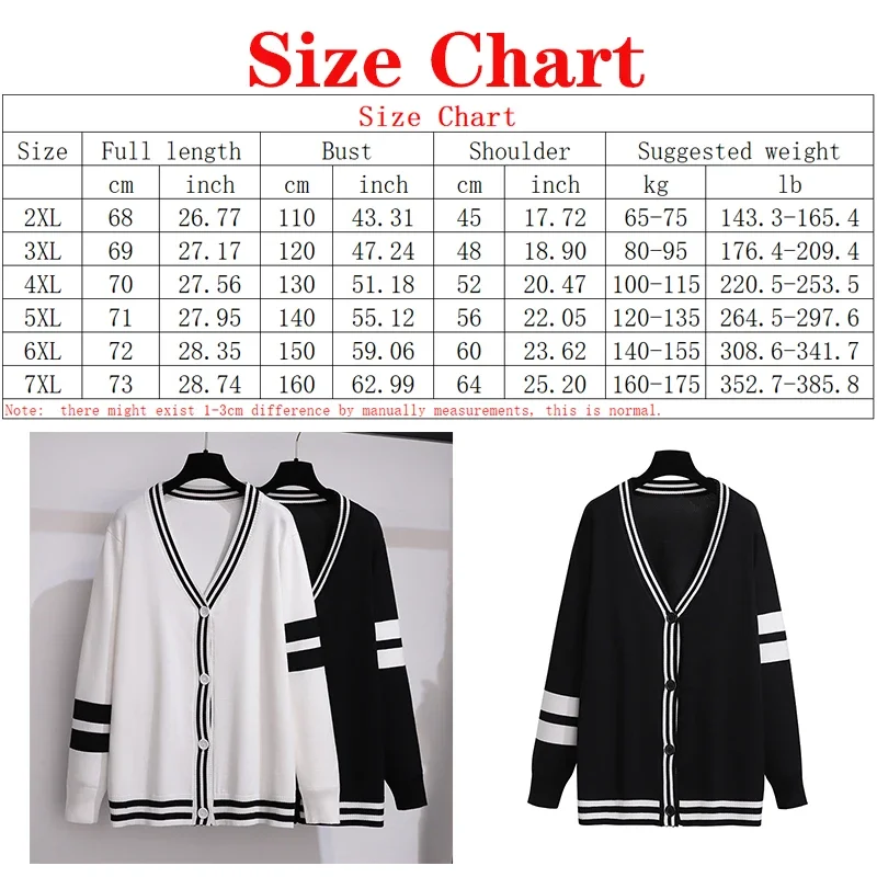 100/150kg 5XL 6XL 7XL Big Size Women Clothing Oversized Women Cardigans Spring Autumn Long Sleeve Casual Loose Knitted Sweaters