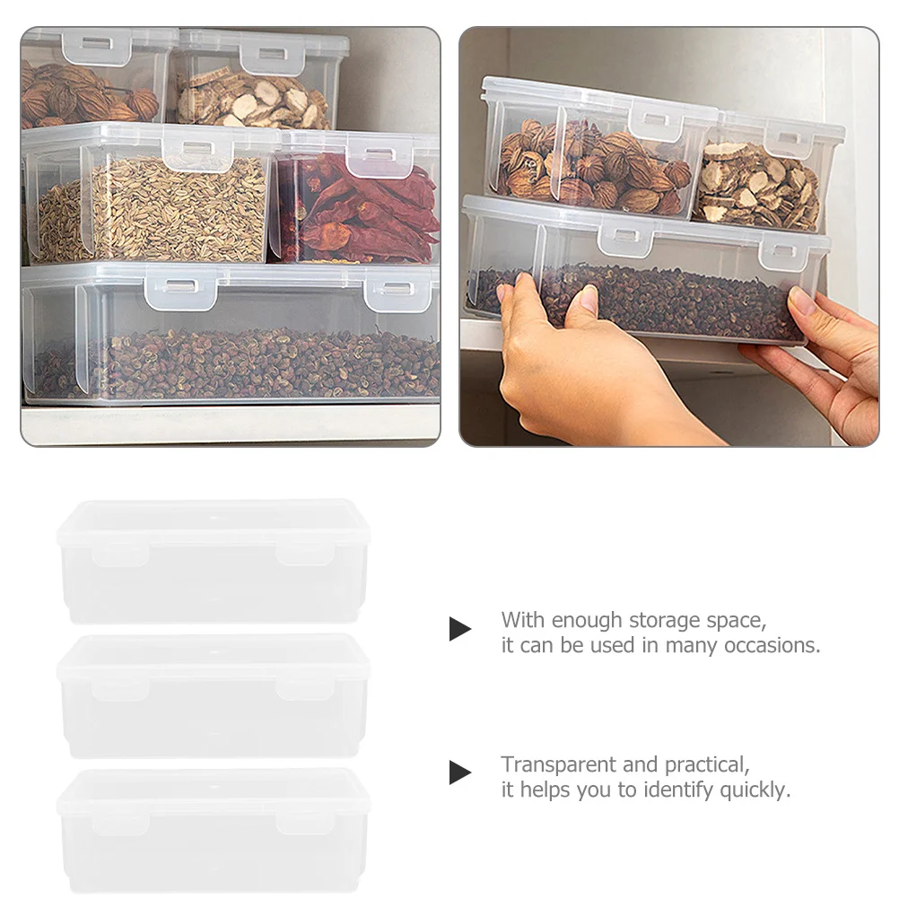

3pcs Clear Bread Box Large Capacity Storage Container For Kitchen Fridge Bakery Toast Snacks Fruits Food Grade Fresh Keep Holder