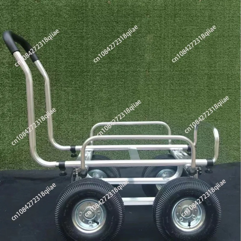 Aluminum Four-wheeled Multi-function Cart Silent Flat-panel Hand-pushed Tool Cart Household Truck Aluminum Light Wheeled Cart