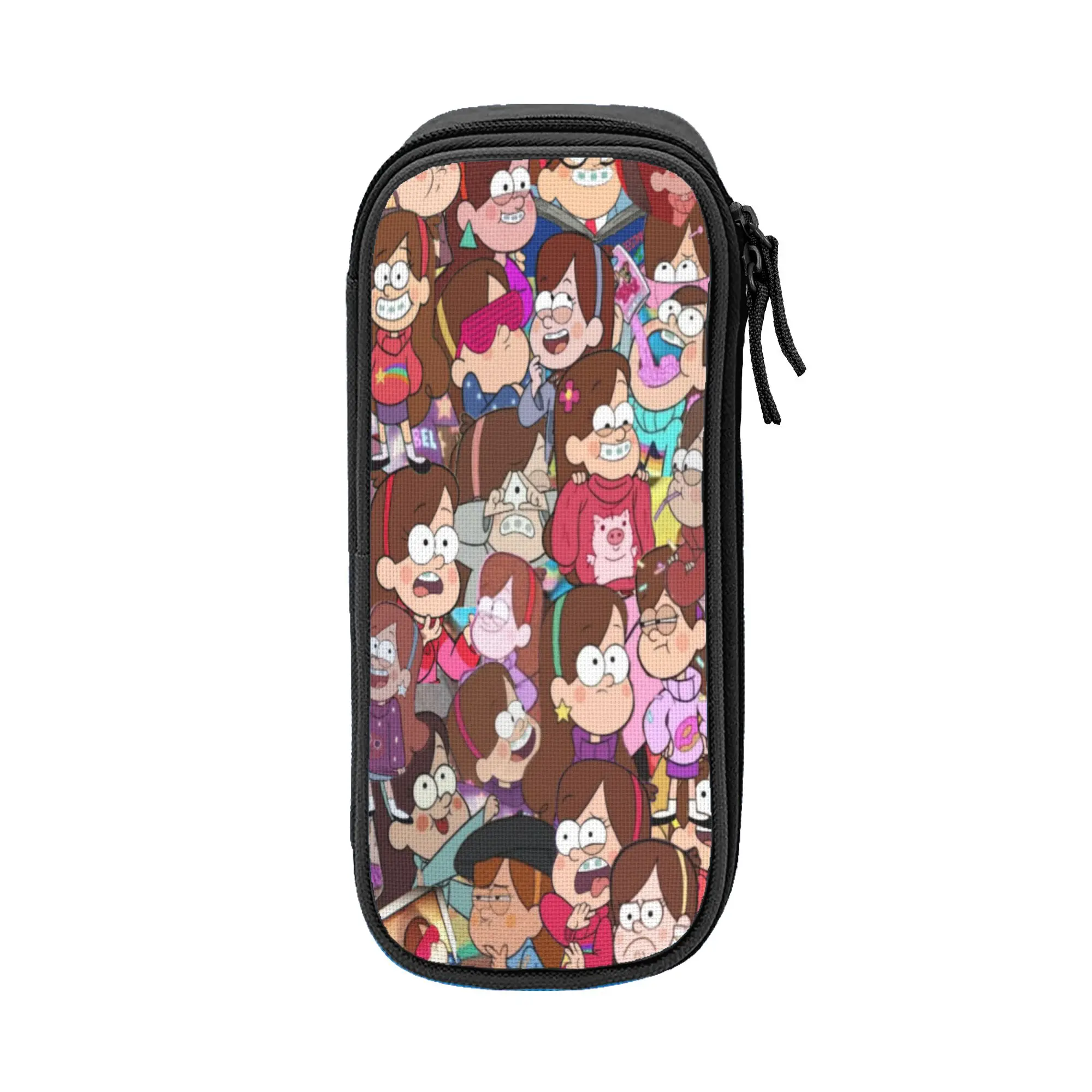 Large Pen Box Gravitys Falls Office Supplies  Double Layer Pencil Bag Girl Make Up Bag Gift