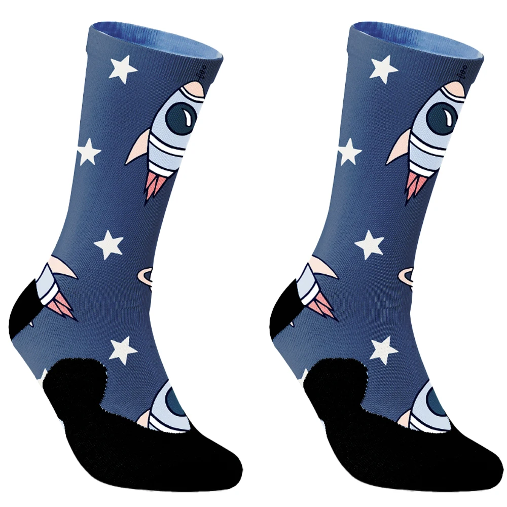 2024 New Space cartoon socks slip calzini da ciclismo in silicone calzini da bicicletta calzini da corsa all'aperto per biciclette compressi