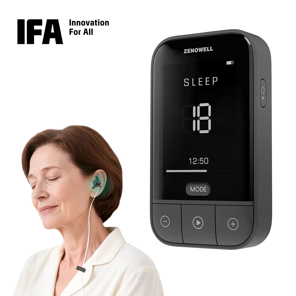 

ZENOWELL Vagus nerve stimulation device Insomnia Anxiety Depression VNS Sleeping Therapy Microcurrent Stimulator Sleep Aid