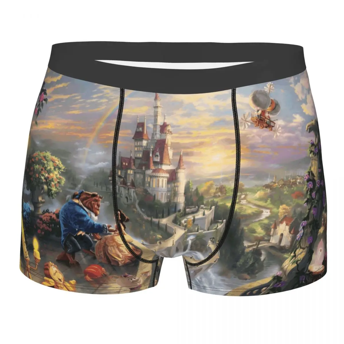 

Custom Belle Beauty And The Beast Poster Underwear Men Stretch Comic Boxer Briefs Shorts Panties Soft Underpants For Male