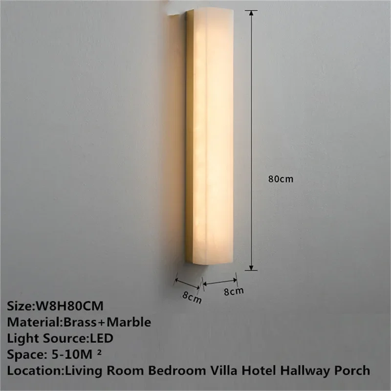 SAMAN Contemporary Brass Wall Lamp Creativity Marble Living Room Bedroom Study Room Hotel Villa Model Room Hall Way Aisle Light