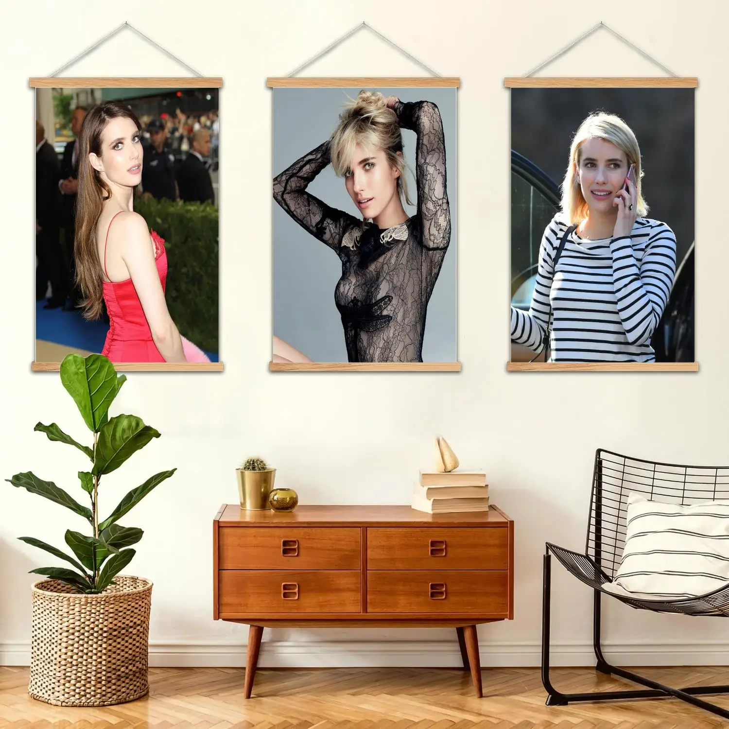 إيما روبرتس مؤطرة جدار اللوحة قماش ملصق فني، جدار الفن الحديث الأسرة ديكور غرفة نوم الملصقات، اللوحة الزخرفية