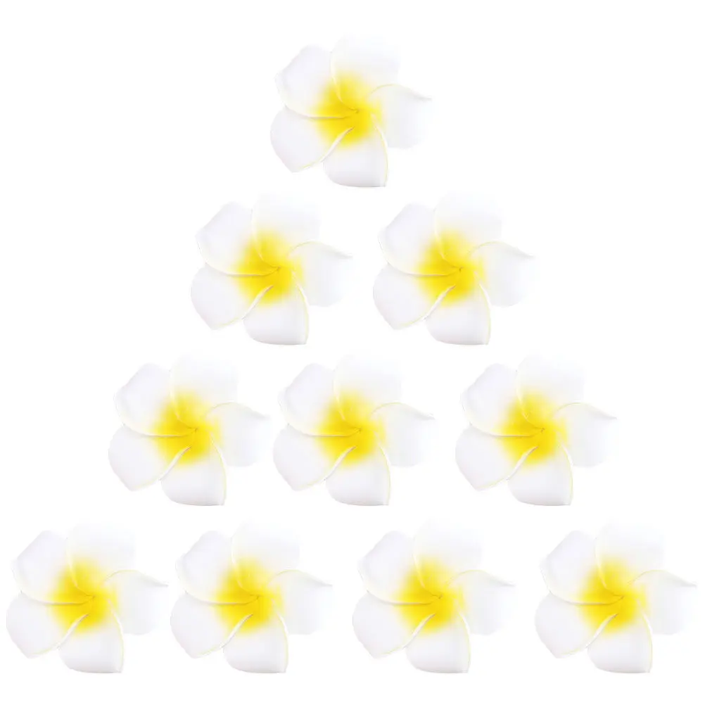 

100Pcs Premium Eva Plumeria Flower Hair Clips 5Cm Lifelike Foam Flowers for Hawaiian Party Luau Wedding Prom Beach Summer Decor