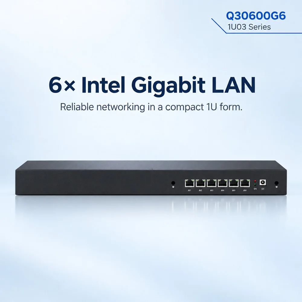 Q30600G6 1U Rack Mini PC I3 I5 I7 Cloud Computer Server With 6 LAN Port Pfsense Firewall Security Appliance