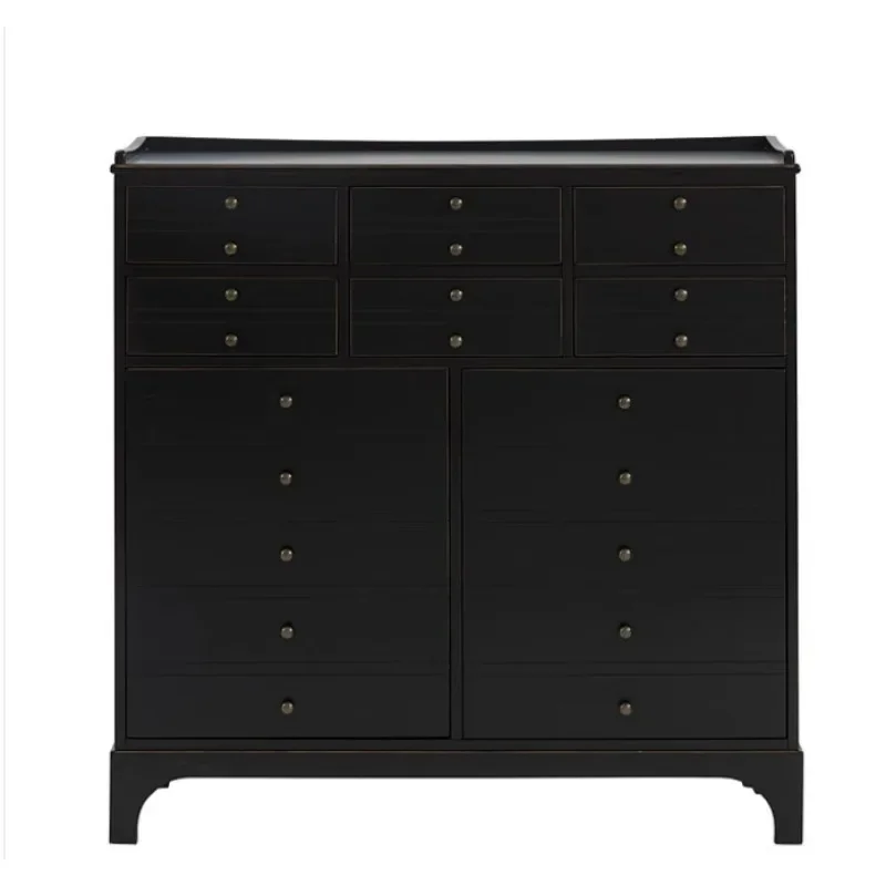 

Entrance cabinet coffee snacks storage French living room chest black