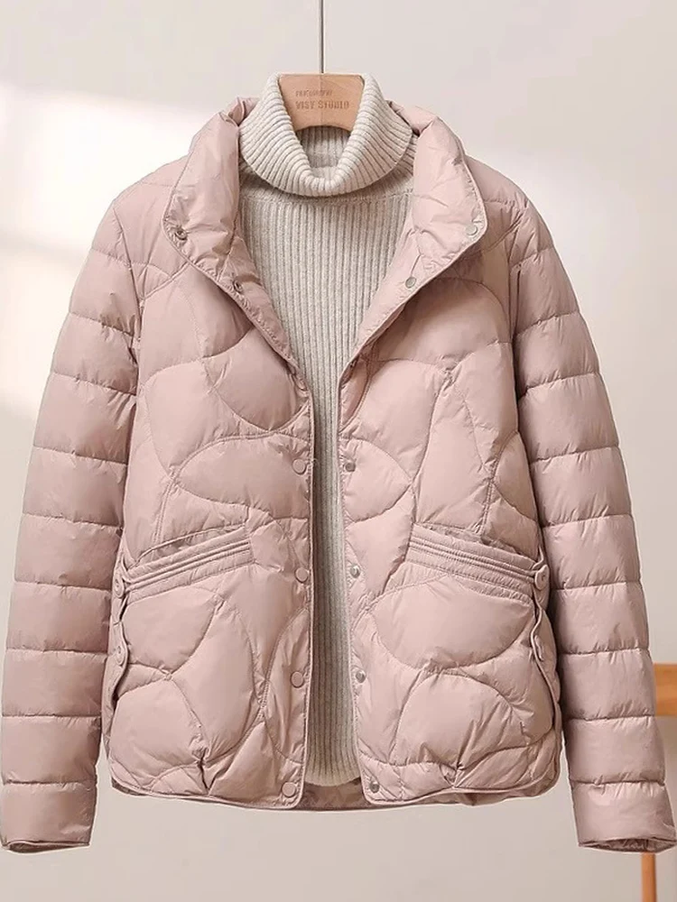 Women's Short Lightweight Cotton Jacket Warm Fashionable Versatile Inner Coat Spring Autumn Winter Seasonal Wear
