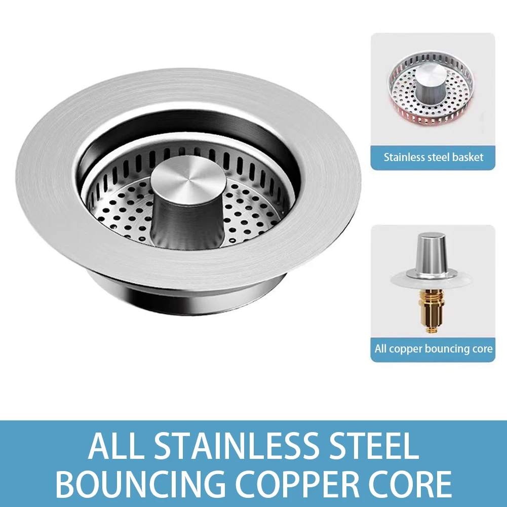 1 قطعة المنزلية الفولاذ المقاوم للصدأ بالوعة المطبخ مصفاة المنبثقة بالوعة سدادة مكافحة انسداد مصفاة حوض التوصيل بالوعة اكسسوارات #5