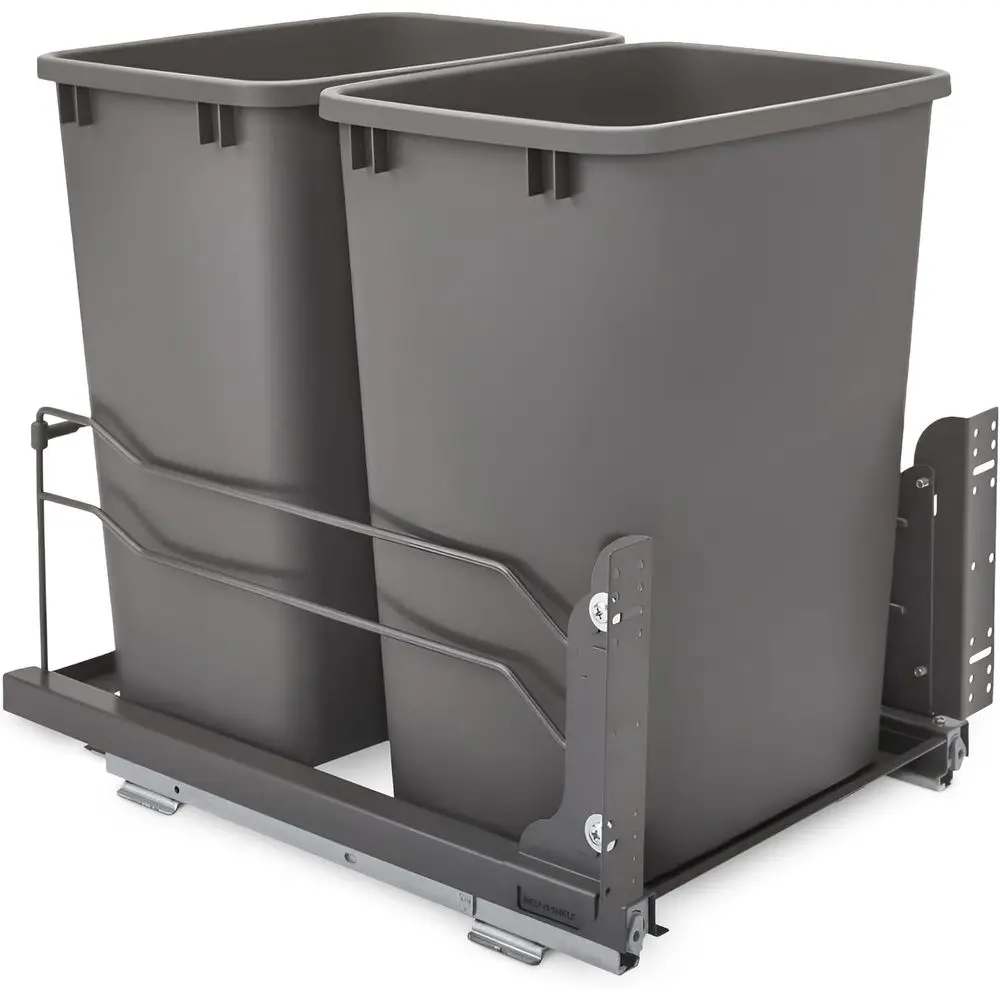 

Pullout Trash Cans or Under Kitchen Cabi35 Quart 8.75 Gallon with Sot-Close Slides, Orion Gray, 53WC-1835SCDM-213