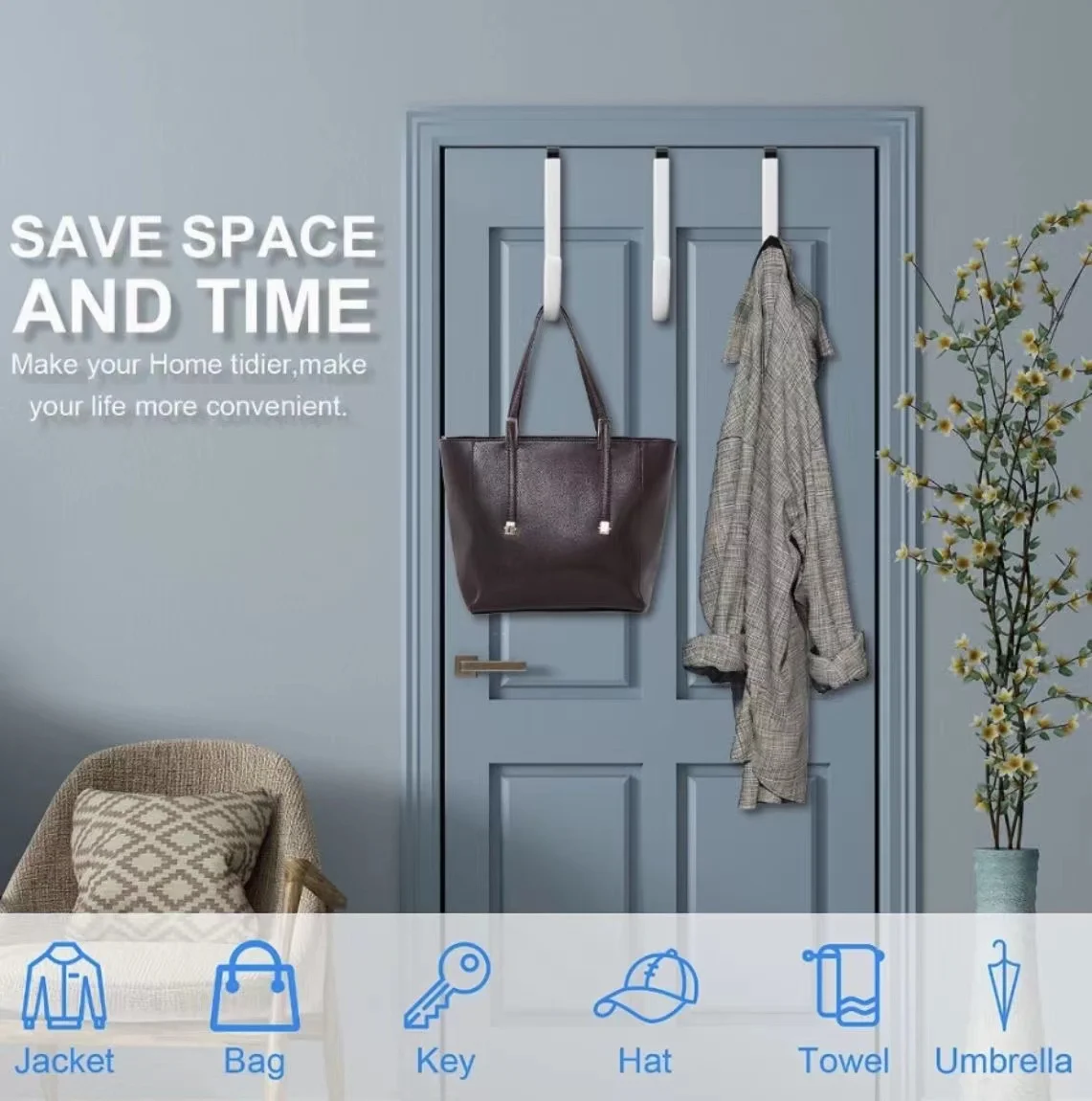 1PCS Creative Multi Purpose Hook Bathroom Radiator Towel Rack Kitchen Cabinet Door Rear Hook Key Towel Rack Home Accessories