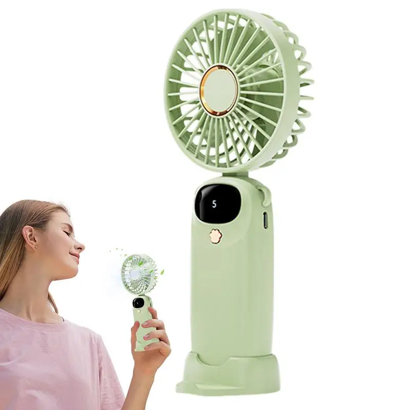 Portable Handheld Fan Rechargeable Adjustable Neck Fan Multipurpose Travel Neck Fan 5-Speed Table Fan For Home Libraries Work