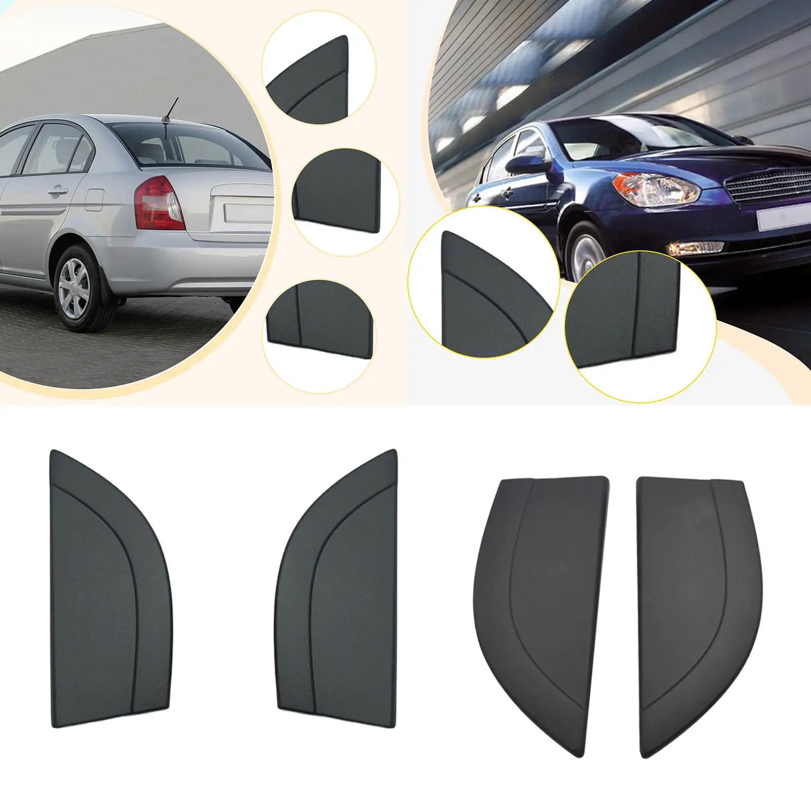 

Car Rear Door Delta Molding Decorative Automobile Accessories Repair Replaces Triangle Cover for Hyundai Accent 2006-2010
